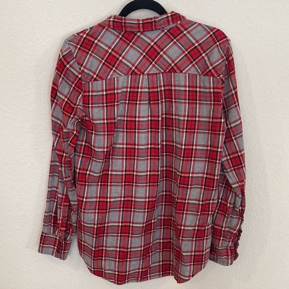 J. Crew Red Plaid Flannel Boy Fit Button Down Shirt - Picture 4 of 6